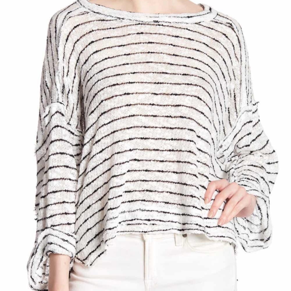 Free People Island Girl Hacci Stripe T-Shirt